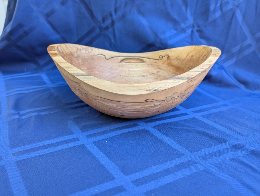 Spalted cherry bowl with natural edge